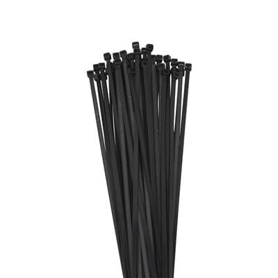 Volteck Plastic Wire Ties - Black 50lbs, 12” 50/Pk 