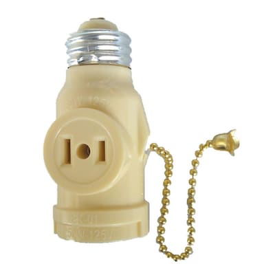 Volteck Pull Chain 2-Outlet Lamp 