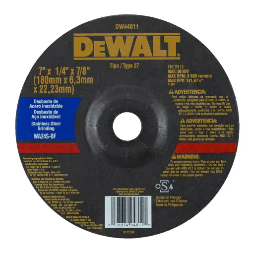 DeWalt Grinding Disc Stainless Steel Hub 7” x 1/4” 