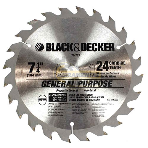 Black+Decker Saw Blade 24T Wood 7 1/4” 