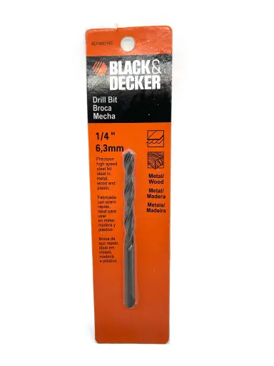 Black+Decker  Black Oxide Drill Bit 1/4” 