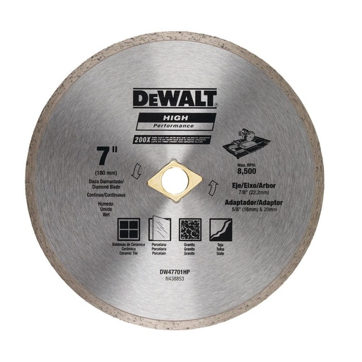 DeWalt Diamond Disc Continuous 7” 