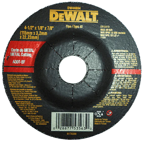 DeWalt Cutting Disc Metal Flat 4 1/2” x 1/8” 