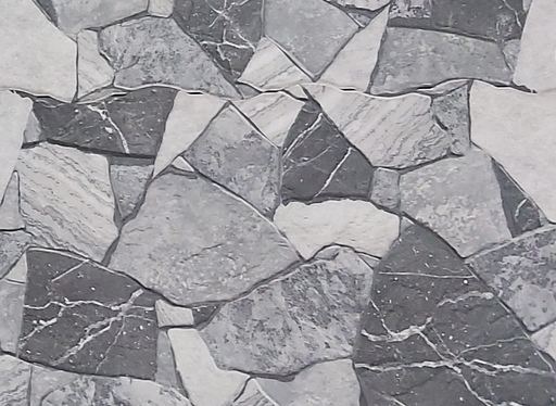  Interlock Artifical Stone Outdoor Wall Tile - Black/Grey 12" x 22"