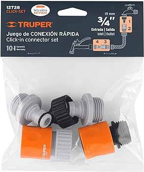 Truper Quick Connectors Set Of 2 3/4” 