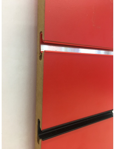 MDF Board Slat Display (1 Side) W/ Metal Inserts - Red 4 x 8 x 3/4" (18mm)