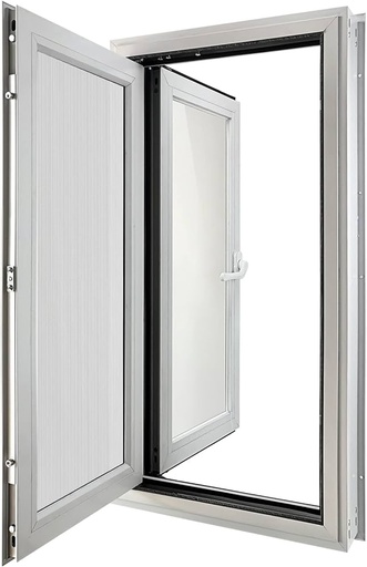 Aluminum Window Casement W/ Projection - Plain White 60"H x 48"W